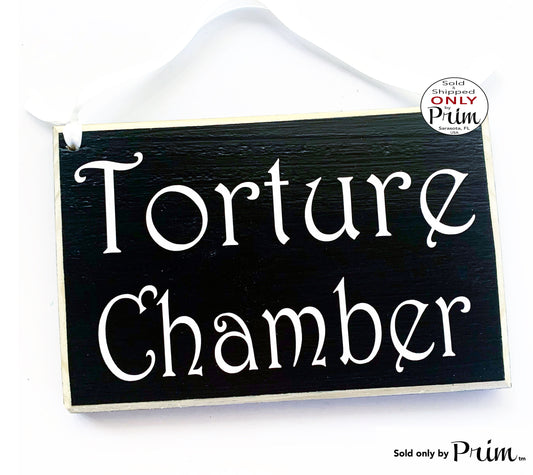 8x6 Torture Chamber Custom Wood Halloween Scare Halloween Signs Scary Halloween Sign Halloween Decor Beauty is Pain Wall Decor Escape Room Designs by Prim