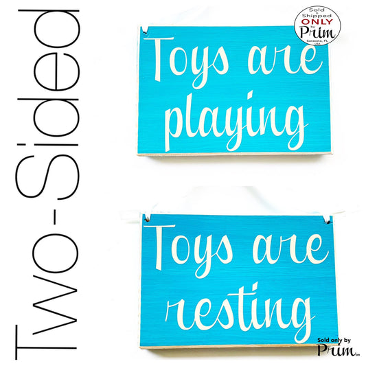 8x6 Toys are Playing Resting Custom Wood Sign Children Kids Play Room Daycare Time Out Playground Toy Story Fun Daughter Son Girls Boys