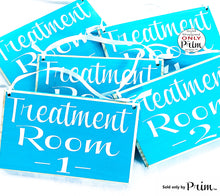 Load image into Gallery viewer, 8x6 Treatment Room Door Number Custom Wood Sign | Business Medical Office Therapy Spa Service In Session Progress Health Care Hanger Plaque Designs by Prim