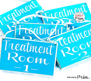8x6 Treatment Room Door Number Custom Wood Sign | Business Medical Office Therapy Spa Service In Session Progress Health Care Hanger Plaque Designs by Prim