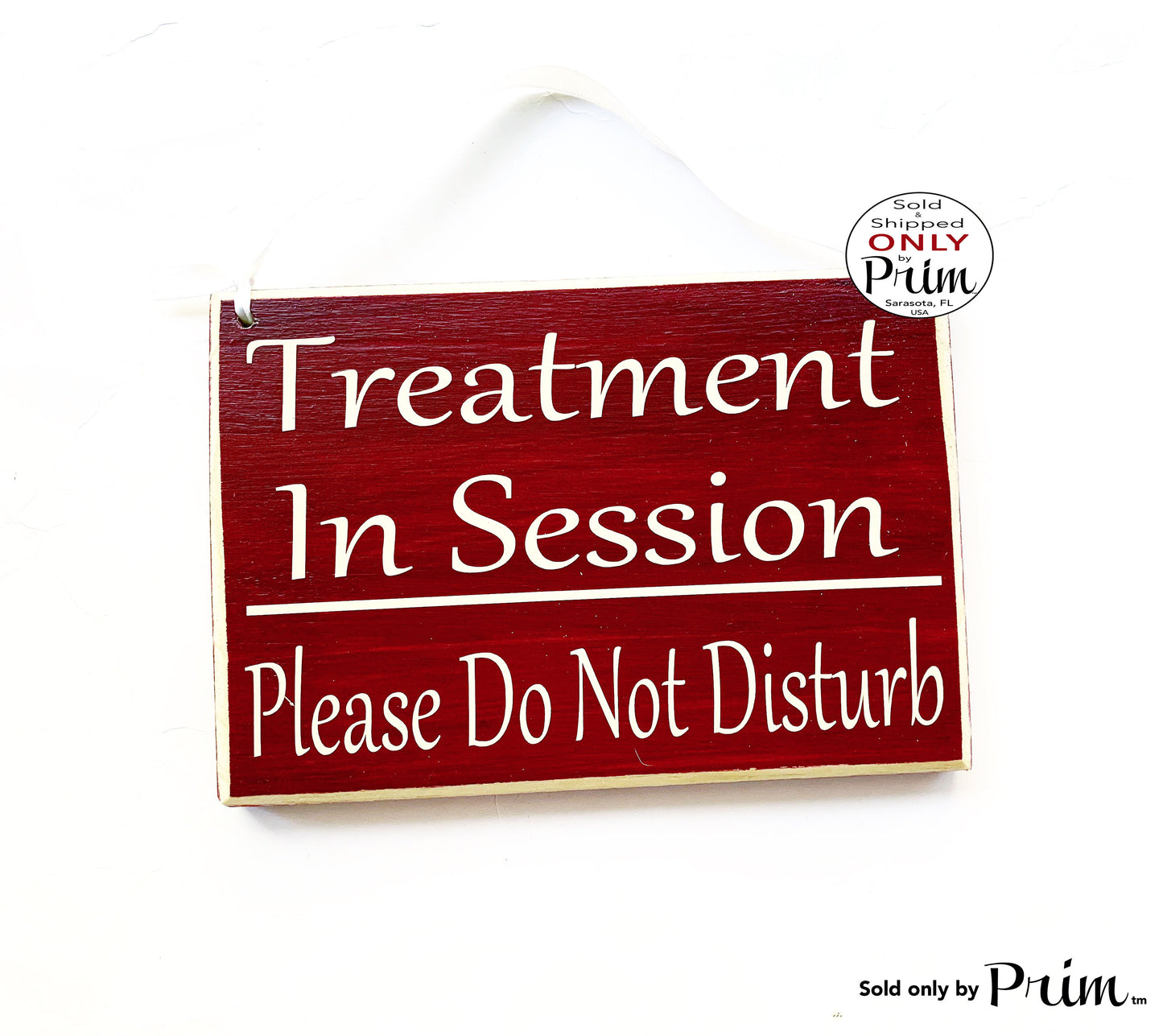 8x6 Treatment In Session Please Do Not Disturb Custom Wood Sign | Soft Voices Speak Softly Spa Salon Quiet Please In Progress Door Plaque