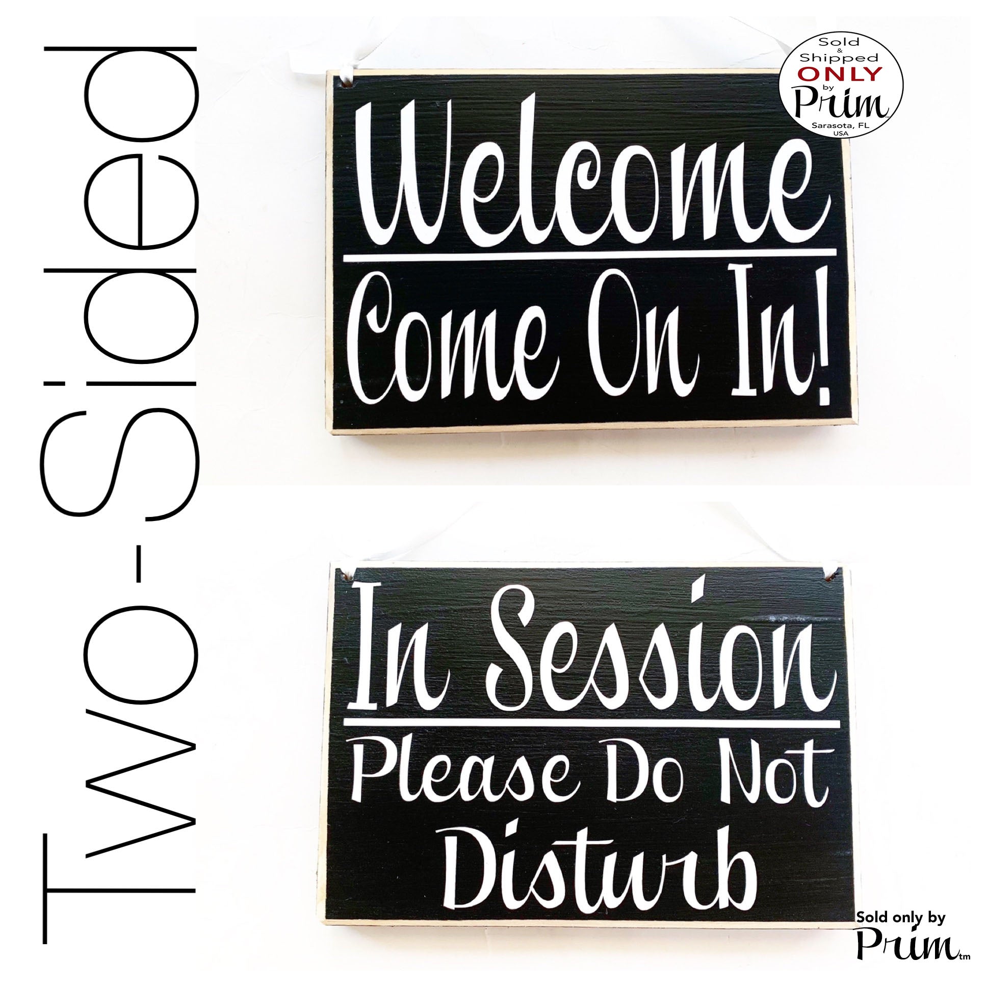 8x6 Two Sided In Session Welcome Wood Sign – Designs by Prim