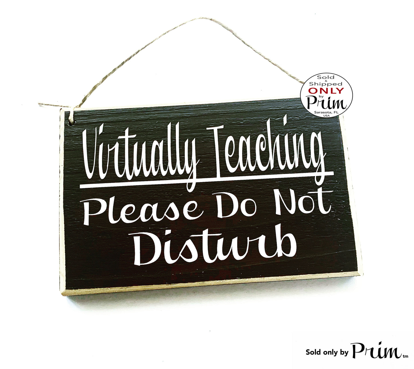 8x6 Virtually Teaching Please Do Not Disturb Custom Wood Sign Teacher School Progress Students Testing Class In Session Door Plaque Designs by Prim