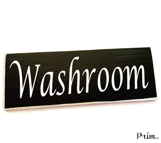 12x4 WASHROOM Custom Wood Sign Restroom Bathroom Bath Wc Water Closet Door Plaque