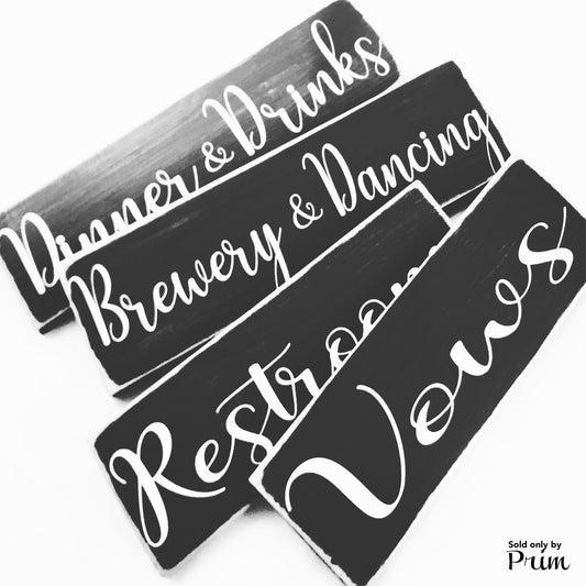 Wedding Bundle Custom Wood Sign Wedding Bride Groom Ceremony Vows Bridal Shower Restroom Dancing Brewery Dinner Drinks Nuptials Door Plaque