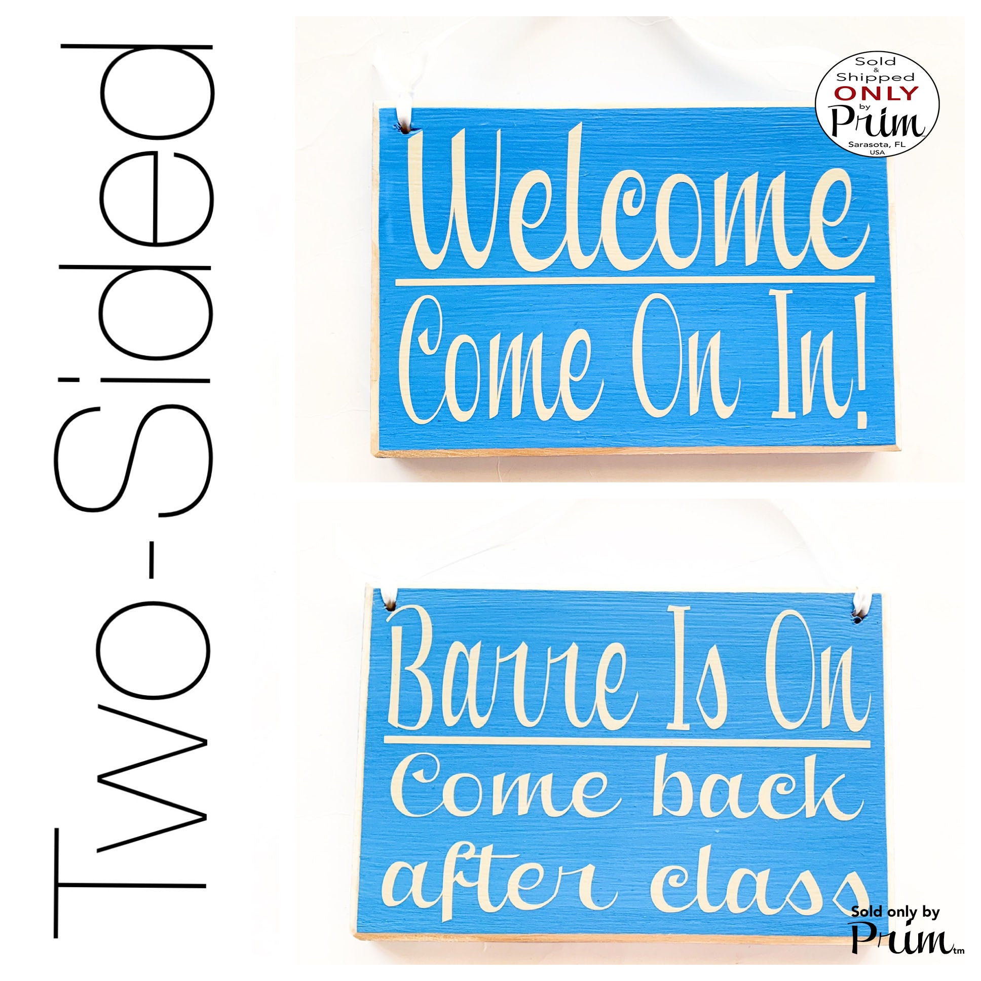 8x6 Welcome Come On In Barre Is On Come Back After Class Custom Wood Sign | Fitness Gym Club Exercise Ballet Pure In Session Come Again
