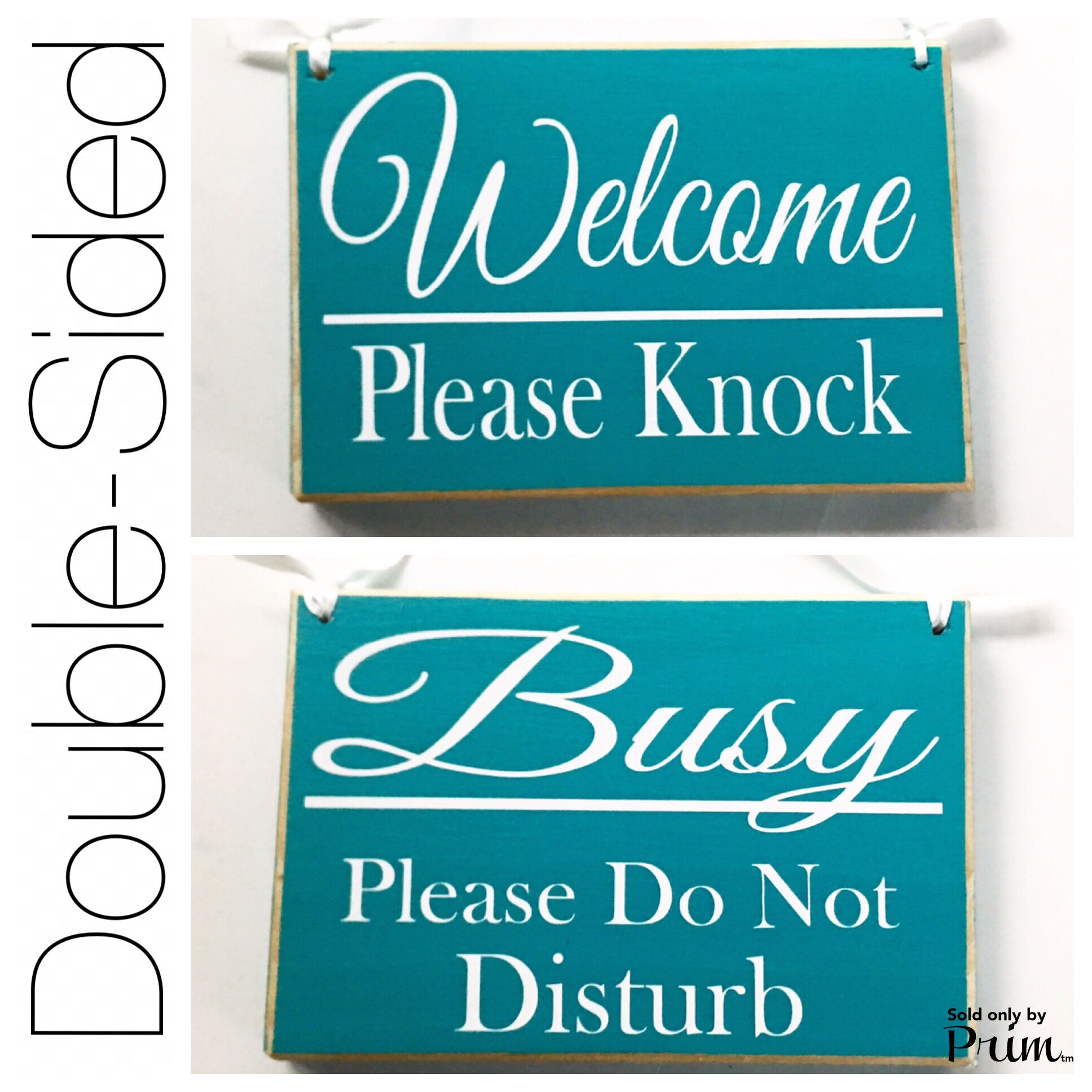 Two Sided 8x6 Welcome Please Knock Busy Please Do Not Disturb Custom Wood Sign Open Closed Spa Salon Office Door Hanger