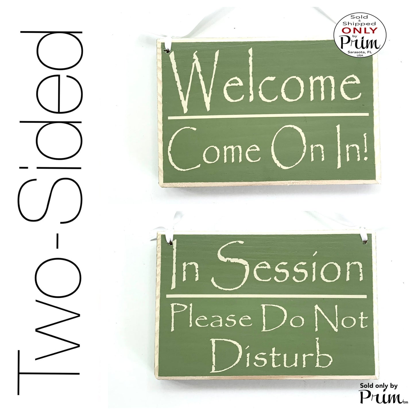 8x6 In Session Please Do Not Disturb Welcome Come on in Custom Wood Sign Meeting Treatment In Progress Spa Salon Therapy Office Door Hanger Designs by Prim