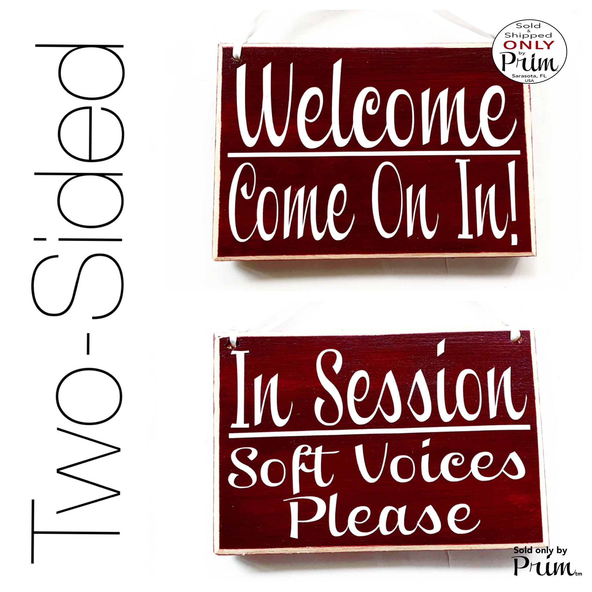8x6 Welcome Come On In In Session Soft Voices Please Custom Wood Sign | Please Do Not Disturb Office In Progress Shhh Door Plaque Designs by Prim