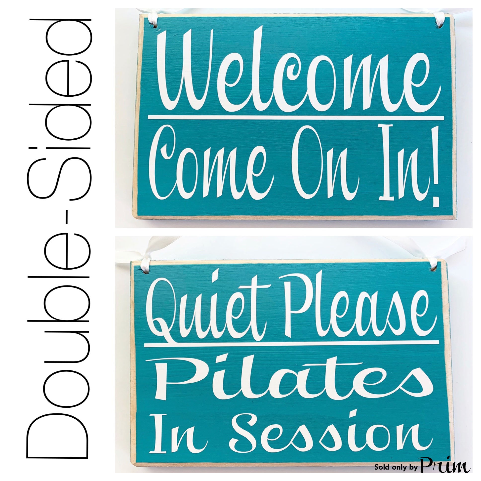 8x6 Welcome Pilates Quiet Please In Session Do Not Disturb Custom Wood Sign Namaste Relax Meditation Office Spa Salon Studio Wall Plaque