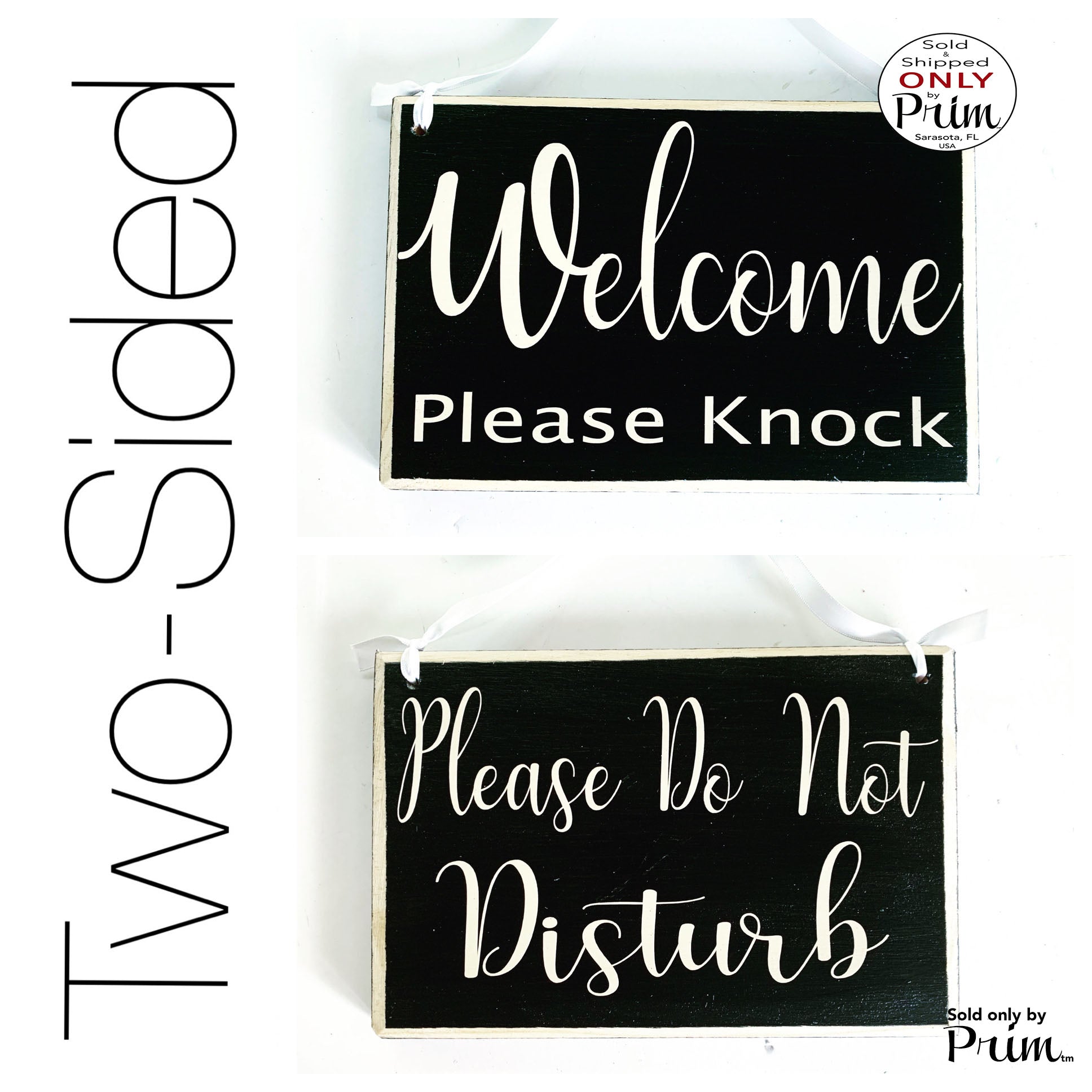 Two Sided 8x6 Welcome Please Knock Please Do Not Disturb Custom Wood Sign Unavailable Office Business Counselor Therapist Busy Door Hanger Designs by Prim