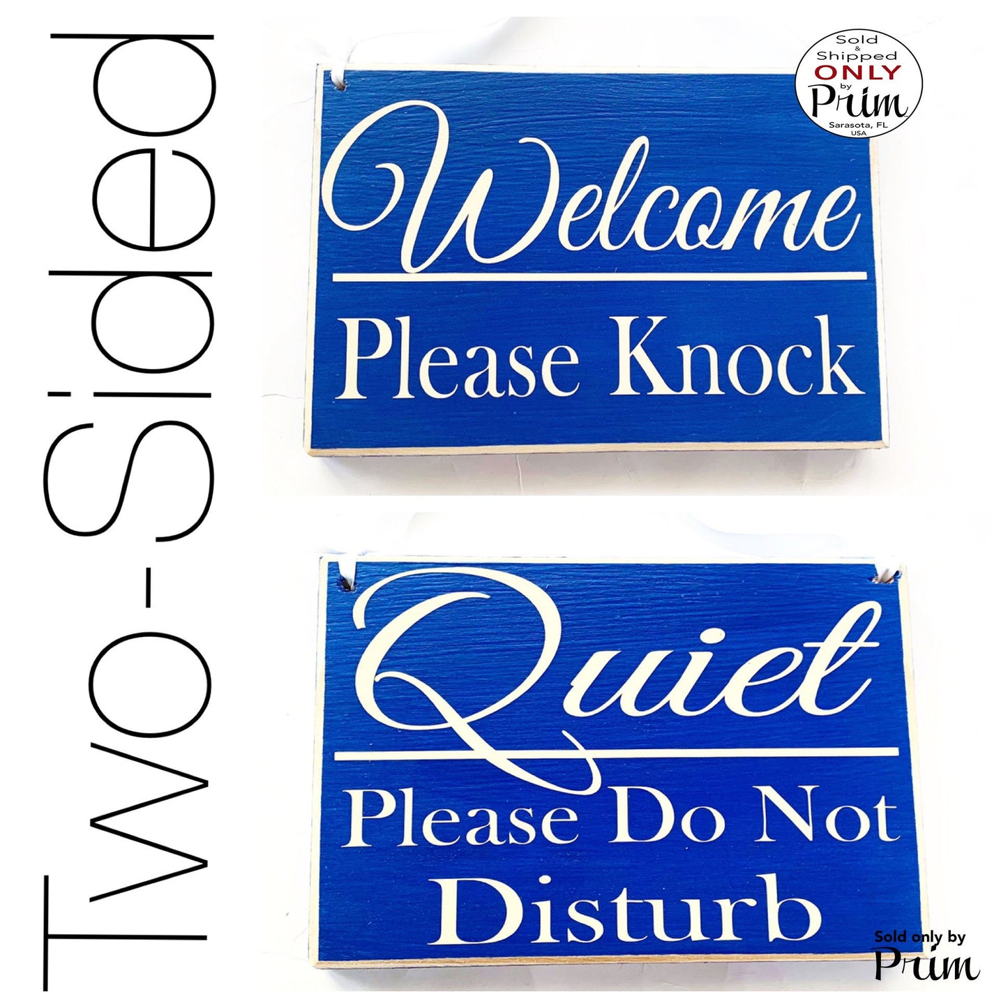 Two Sided 8x6 Quiet Please Do Not Disturb Welcome Please Knock Custom Wood Sign In a Meeting Open Closed Session Spa Office Door Hanger