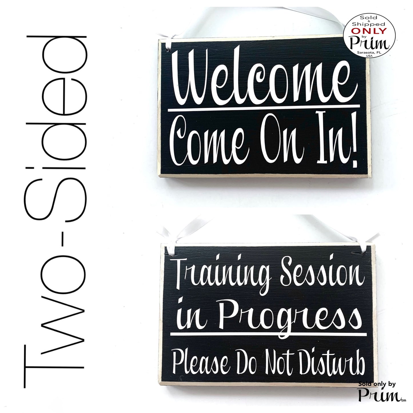 8x6 Welcome Come On In Training Session In Progress Please Do Not Disturb Custom Wood Sign Office Teacher School Testing Door Plaque Designs by Prim 