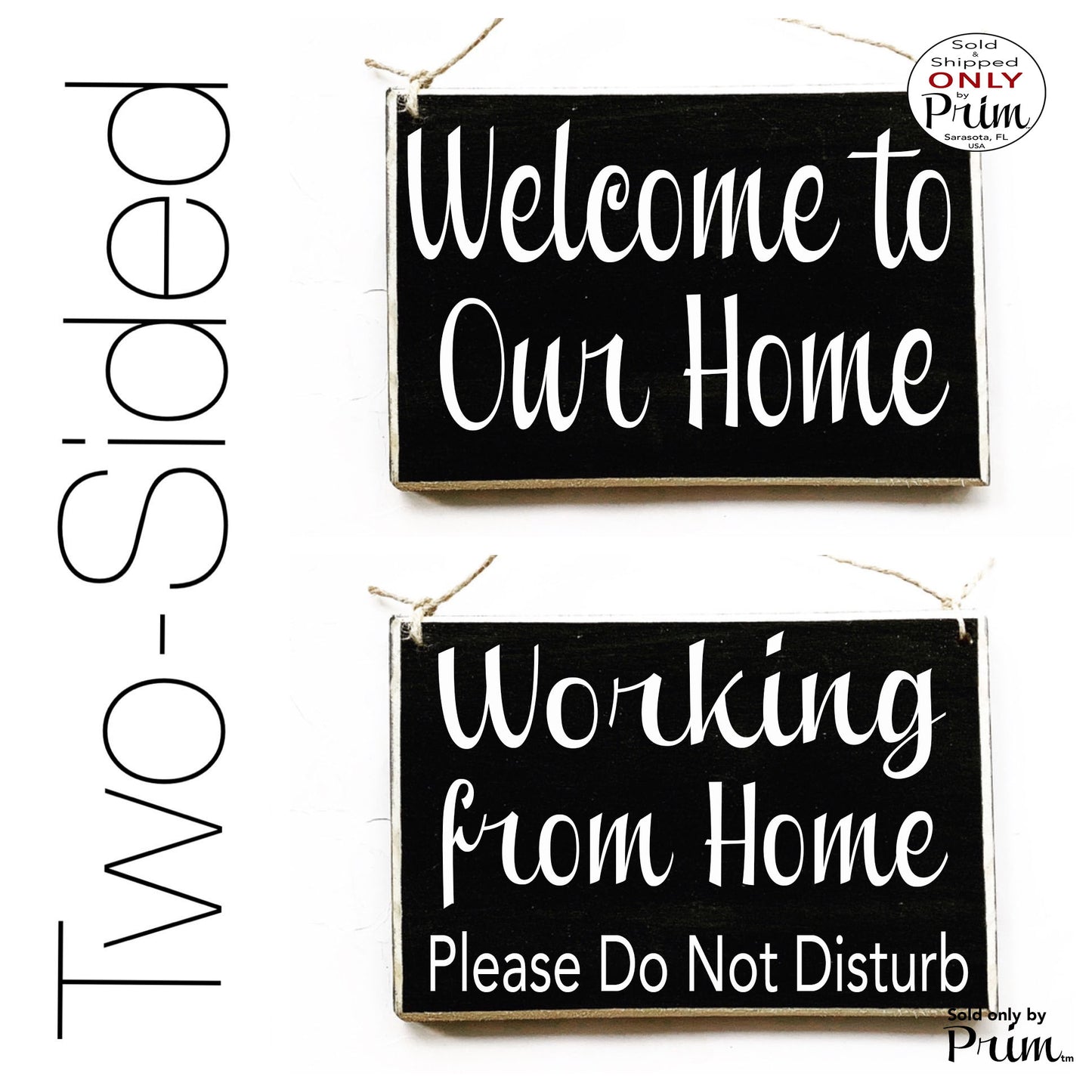 8x6 Welcome Working From Home Please Do Not Disturb Custom Wood Sign | Office Busy Meeting Session In Progress Door Plaque | Mom Dad Working Designs by Prim
