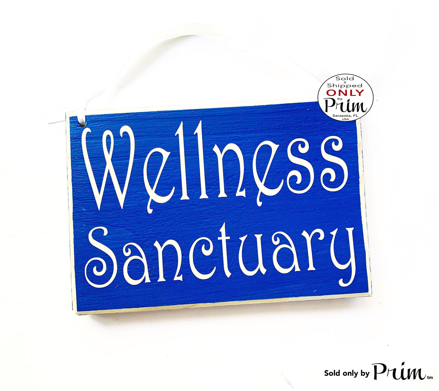 8x6 Wellness Sanctuary Wood Sign | Namaste Yoga Sign | Meditating in Progress Sign | Healing Room Plaque | Place of Healing Door Plaque