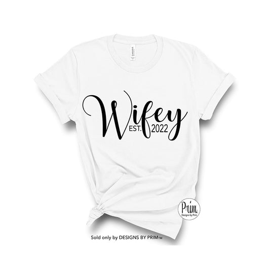 Designs by Prim Wifey 2022 Engagement Wedding Day Soft Unisex T-Shirt | Announcement Bridal Shower Party Graphic Tee