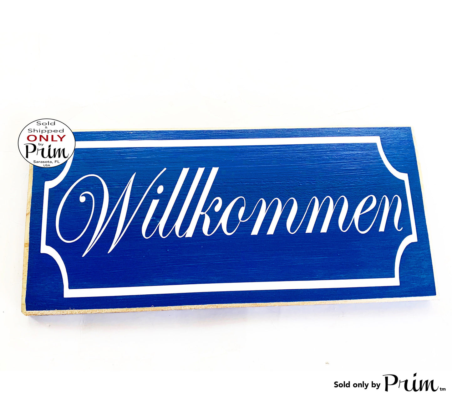 12x6 Willkommen Wood German Welcome Sign
