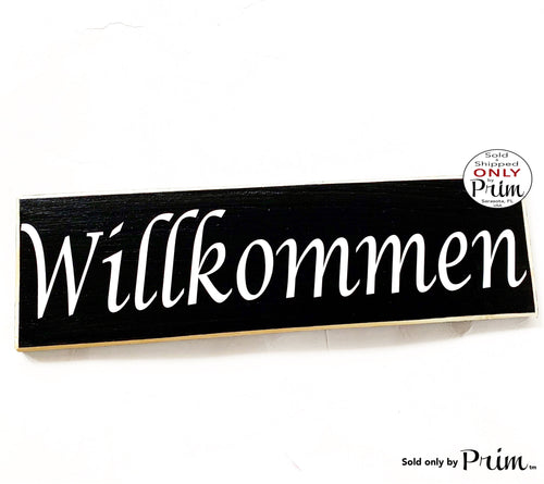 14x4 Willkommen German Welcome Deutsch Custom Wood Sign Biergarten Oktoberfest Herzlich Germany Decor Wall Door Plaque