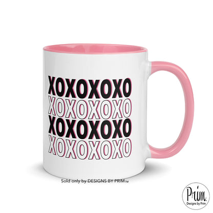 Designs by Prim XOXO Love Valentines Day 11 Ounce Ceramic Mug | All You Need Is Love Valentine's Hearts Lovers Hippie Groovy Tea Cup